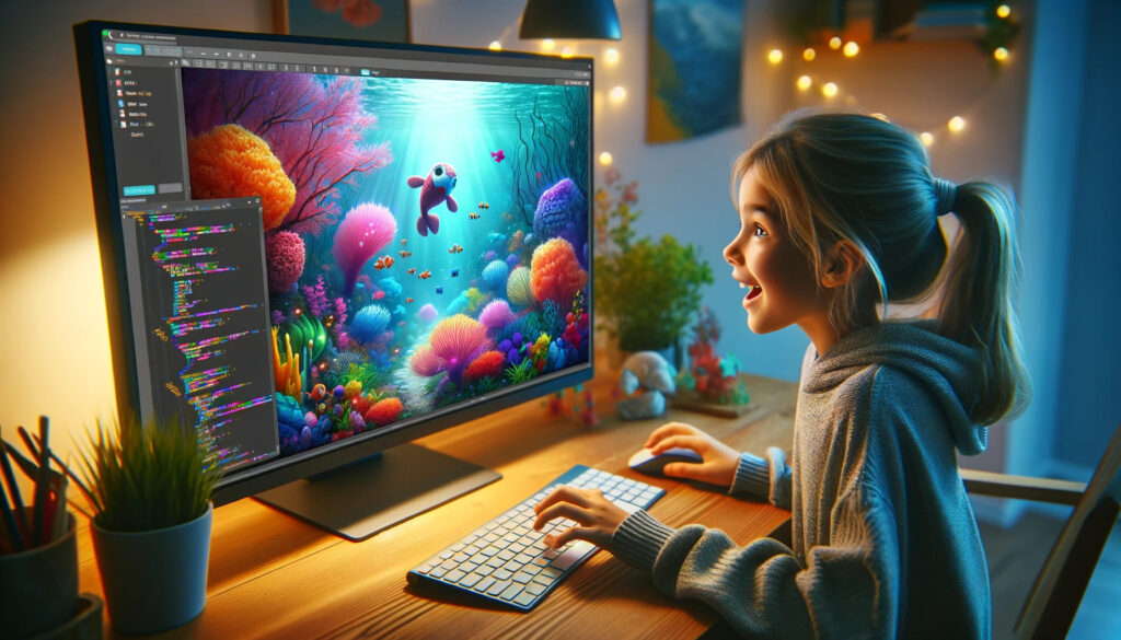 Girl Enjoying coding