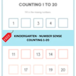 Kindergarten number sense counting numbers free printable worksheet