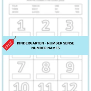 Kindergarten number sense worksheet free downloadable