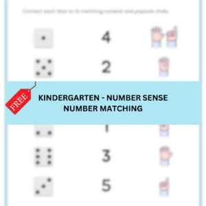 Kindergarten number matching worksheet free printable