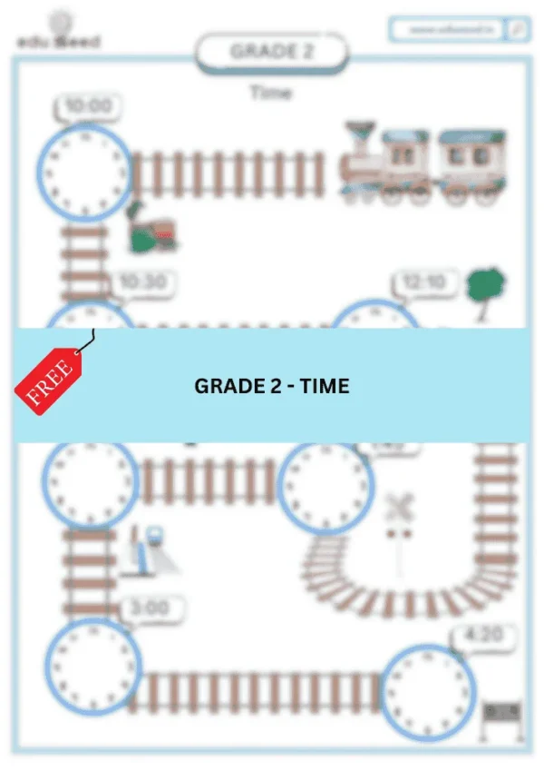 Free Math Worksheet for Grade 2 - Time