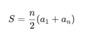 A formula for the sum of an arithmetic series.