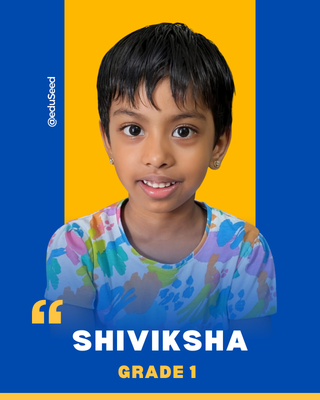 Shiviksha, a Grade 1 student and eduSeed achiever who secured All India Rank 11 in SOF IMO 2025–26. IMO result