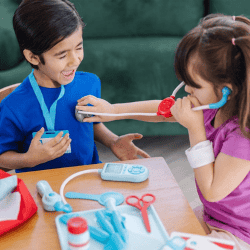 Children engaged in pretend play