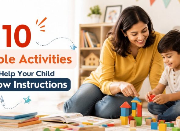 Parent and child enjoying 10 fun instruction-following activities.