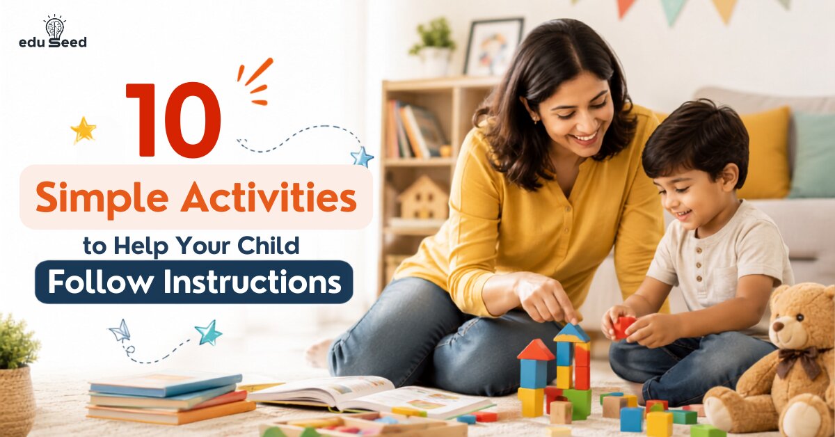 Parent and child enjoying 10 fun instruction-following activities.